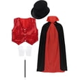 thumbnail image 1 of CHICTRY Magician Role Play Costume Set Pretend Playing Dress Up Magic Tricks Show Accessories Red 110, 1 of 7