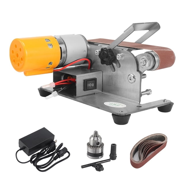 Mini Electric Belt Sander DIY Polishing Grinding Machine Multifunctional Grinder Belt Sander Cutter Edges Sharpene ,Wide Use