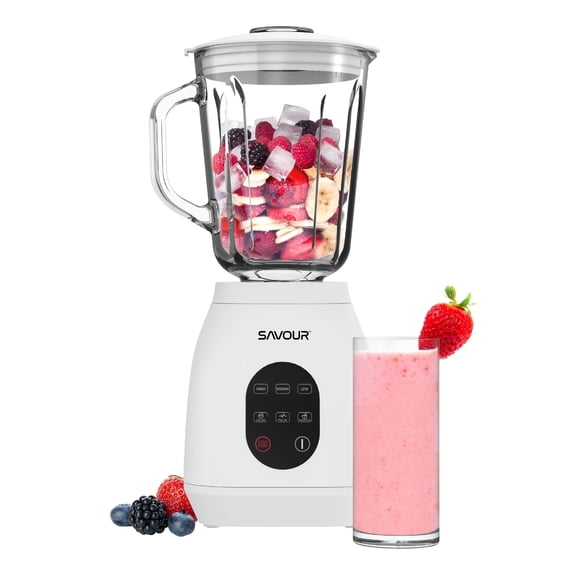 Savour by Tzumi 500W Touchscreen Smoothie Blender – 50oz Ice Crushing Countertop Blender for Smoothies, Sauces, Cocktails and More