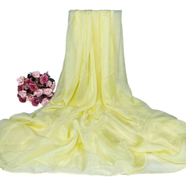 Xingzhi Versatile Long Scarf For Different Outfits And Occasions Made With Chiffon Long Shawls And Wraps light yellow