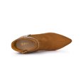 thumbnail image 4 of Unique Bargains Women's Bling Rhinestone Pointed Toe Stiletto Heels Ankle Boots Brown (Size 7.5), 4 of 7