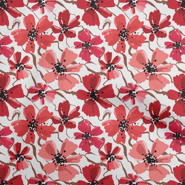 oneOone Rayon Pink Fabric Floral Sewing Craft Projects Fabric Prints By Yard 56 Inch Wide