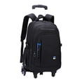 thumbnail image 4 of Bunblic Rolling Backpack Trolley Suitcase Portable Multifunctional Removable Trolley Computer Bag Wheeled Laptop Backpack for Camping Blue 6 Wheels, 4 of 8
