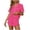 Hot Pink, variant on Kelon Women Pajama Sets Clearance Women's Linen Shirt Silk Pajama Set For Women Shorts And Top Summer Sets Satin Button Up Pajamas Comfy 2 Sleepwear Sets