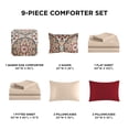 thumbnail image 3 of Regency Heights Queen Size Comforter Set, 9-Piece Bed in a Bag Queen, Red Bedding Comforter Set with Comforter, Flat Sheets, Fitted Sheets with Side Pockets, 3 of 7
