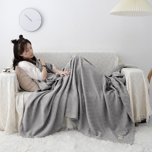 Summer Blankets and Throws,Throw Blankets for Couches and Sofas,Boho Throw Blanket,Cotton Knitted Gauze Cover Blanket Layer Thread Blanket Towel Quilt Double Cotton Conditioning Quilt