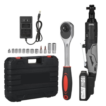 Amdohai Ensemble de Clés Électriques à Cliquet Sans Fil 3/8 Pieds' 320 Tr/min 21V Alimentées par Batterie Trousse d'Outils de Clés à Cliquet
