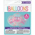 thumbnail image 2 of 12" Girl Clear Latex Balloons with Pink Confetti 6ct, 2 of 3