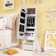 thumbnail image 4 of Costway Kids Vanity Set Princess Makeup Dressing Table & Chair Set with Jewelry Armoire White, 4 of 9