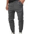 thumbnail image 1 of Meichang Mens Jogger Sweatpants,Elastic Waist Drawstring Track Pants Ripstop Cotton Sports Pants Outdoor Straight Tapered Work Trousers with Pockets Dark Gray S, 1 of 5