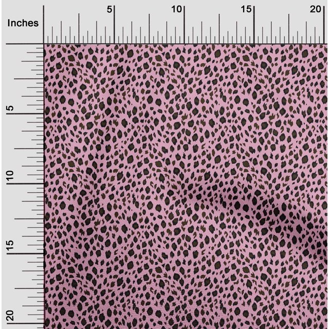oneOone Cotton Poplin Fabric Leopard Animal Skin Printed Craft Fabric BTY 56 Inch Wide