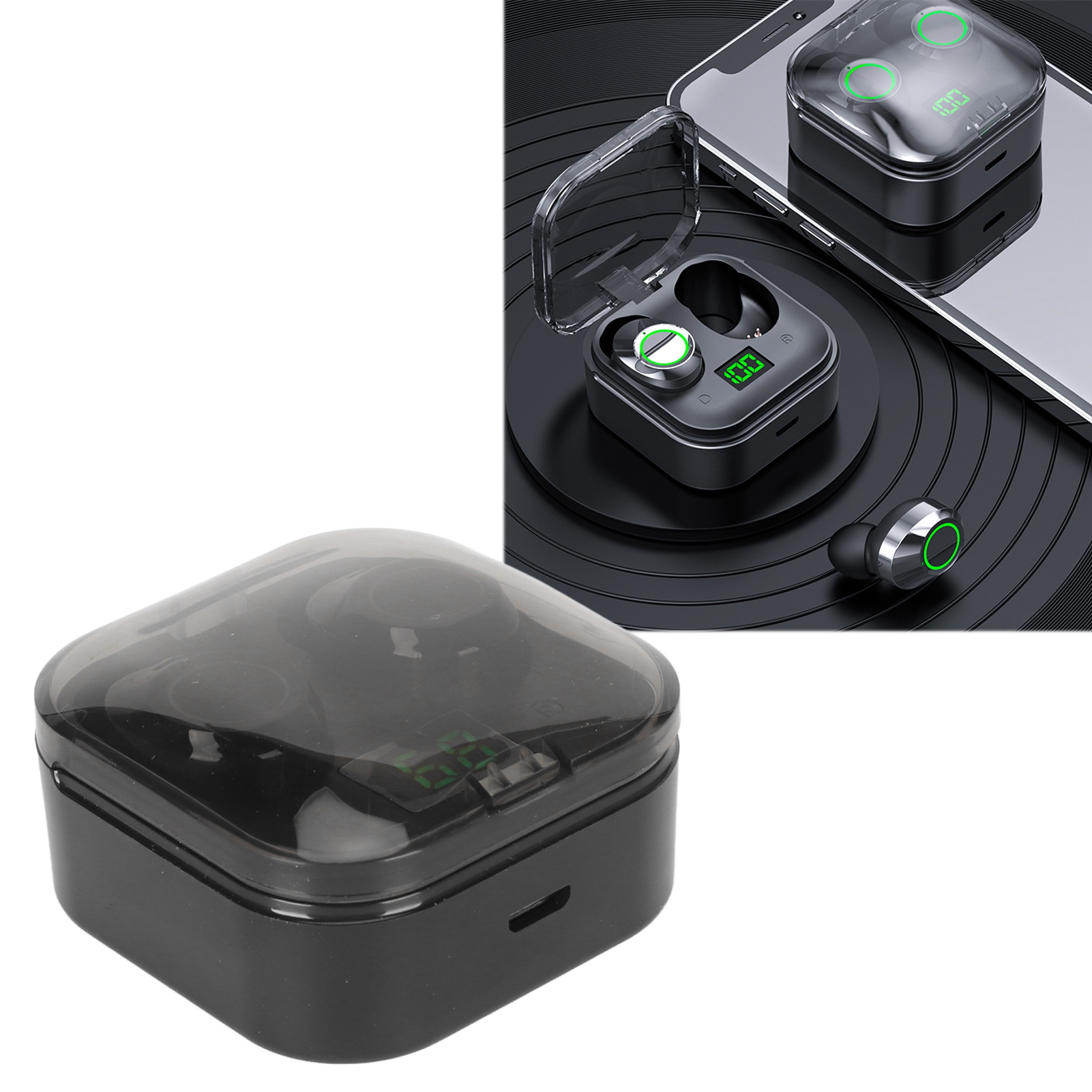 Earbuds, Ergonomic  5.3 Earbuds Heavy Bass IPX7 Waterproof Stable Transmission Stereo Lightweight  For Laptops