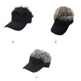 thumbnail image 3 of Unisexe Perruque Chapeau Hommes Perruque Femmes Courte Coiffe Réglable Perruque Chapeau de Baseball Cadeau de Chapeau de Soleil Extérieur, Gris, 3 of 8