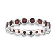 thumbnail image 1 of Sterling Silver Stackable Expressions Garnet Ring Size 10, 1 of 3