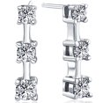 thumbnail image 1 of 1ct Three Stone Diamond Earrings 14K White Gold, 1 of 2