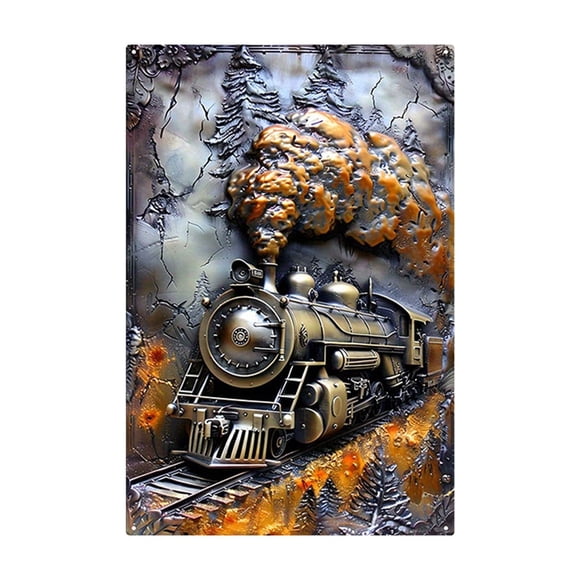 Metal Wall Art 30 cm x 20 cm Three Dimensional Simulated Wrought Iron Sheet Decor with Waterproof and Sunburn Protection