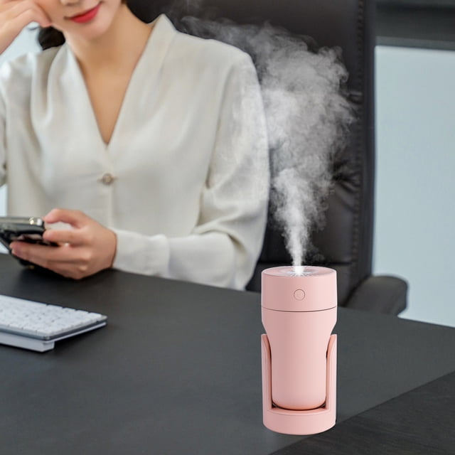 SuoKom Humidifiers, Mini Humidifier with Adjust-Able Angle, 260Ml Water Tank Small Humidifier Usb Powered, 7 Color Led for Bedroom Home Office