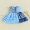 thumbnail image 3 of Robes en Tulle de Couleur Contrastée Sans Manches d'Été pour Filles, 3 of 8