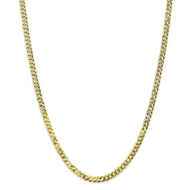 10k 4.75mm Flat Beveled Curb Chain (Weight: 17.73 Grams, Length: 22 Inches)