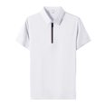 thumbnail image 1 of BOBOGOJP Chemise Classique à Manches Courtes pour Hommes Chemise Rayée Western à Manches Courtes, Blanc m, 1 of 5