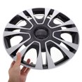 thumbnail image 4 of Universal 13 Inch Black Hub Caps for Car Wheels Auto Accessories Vehicle Rim Covers Wheel Parts Silver, 4 of 8