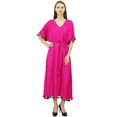 thumbnail image 1 of Bimba Robe Kaftan Longue en Rayonne pour Femme avec Pompon, Designer Chic, Maxi Caftan, 1 of 9