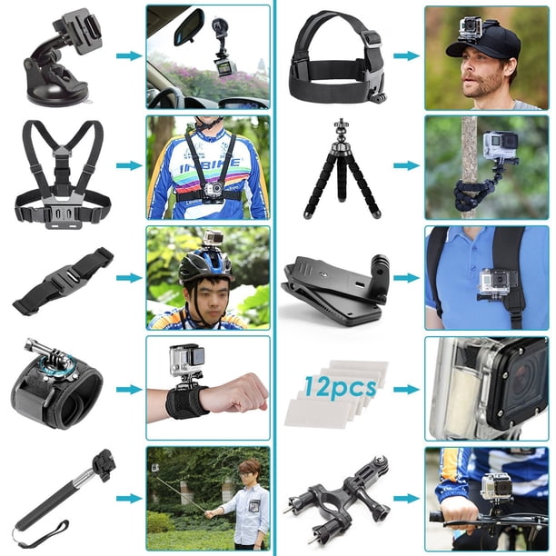 8点セット！HERO7 Black⑲ 3way　防水SD64GB GoPro HERO7 Black - With 64GB Micro Sd Card and 50 Piece Accessory