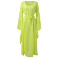 thumbnail image 4 of Ketyyh-chn99 Robes d'Été pour Femmes Robe Courte Robe de Fête Robe Droite Unie pour Vacances Robe à Enfiler Robe de Plage Jaune, TG, 4 of 5