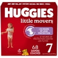 thumbnail image 1 of Huggies Little Movers Baby Diapers, Mega colossal pack, Size 7 (41+ lbs), 68 Count, 1 of 9