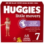 Huggies Little Movers Baby Diapers, Mega colossal pack, Size 7 (41+ lbs), 68 Count
