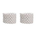 thumbnail image 3 of Thinsony Femmes Chic Perle Strass Stretch Bracelet Mariage Bal pour Mariée Blanc 7 Rangée 2Set, 3 of 6