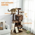 thumbnail image 4 of PawHut 54" Cat Tree Tower with Scratching Posts, Cat Condos, Light Brown, 4 of 10
