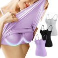 thumbnail image 2 of Timegard Camisoles pour Femmes 3 Pcs avec Soutien-Gorge Intégré Col Rond Bretelles Spaghetti Ajustées Douces Maillots de Corps Décontractés Hauts de Pyjama, 2 of 6