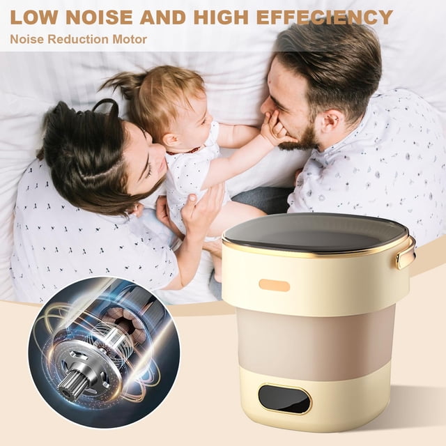 BeesClover Portable Washing Machine, Mini 13L Foldable Washer with 3 Cleaning Modes, Collapsible Small Compact Clothes Laundry, Foldable Mini Washer for Apartment, Camping
