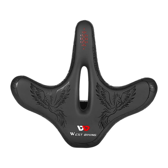 Comfort Cushion Shock Absorption Padded Widened Cycling Seat Breathable Wide High Elasticity Foam PU Bike Saddles for Women Phoenix pattern