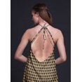 thumbnail image 4 of Bimba Geometric Causal Long Backless Halter NeckDressWomen Printed BeachDress-Small, 4 of 6