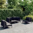 thumbnail image 1 of vidaXL 4 Piece Garden Lounge Set with Cushions Poly Rattan Dark Grey, 1 of 4