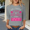 thumbnail image 2 of Fgnfyis T-Shirts pour Femmes, T-Shirt Graphique Élégant de Sensibilisation au Cancer pour un Usage Quotidien Décontracté, Haut à Col Rond Confortable avec Imprimé Inspirant pour le Printemps et l'Été, Hauts pour Femmes Gris P, 2 of 4