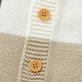 thumbnail image 5 of UAMVSH Newborn Girl Boy Striped Sweater Rompers Fall Winter Long Sleeve Button down Jumpsuits Warm Color Block Infant Outfits(12-18 Months,Pink), 5 of 5