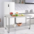 thumbnail image 3 of EDTara Stainless Steel Work Table with Wheels, Heavy Duty Kitchen Prep Workbench, NSF Commercial Table with Adjustable Undershelf for Hotel & Garage, 3 of 9