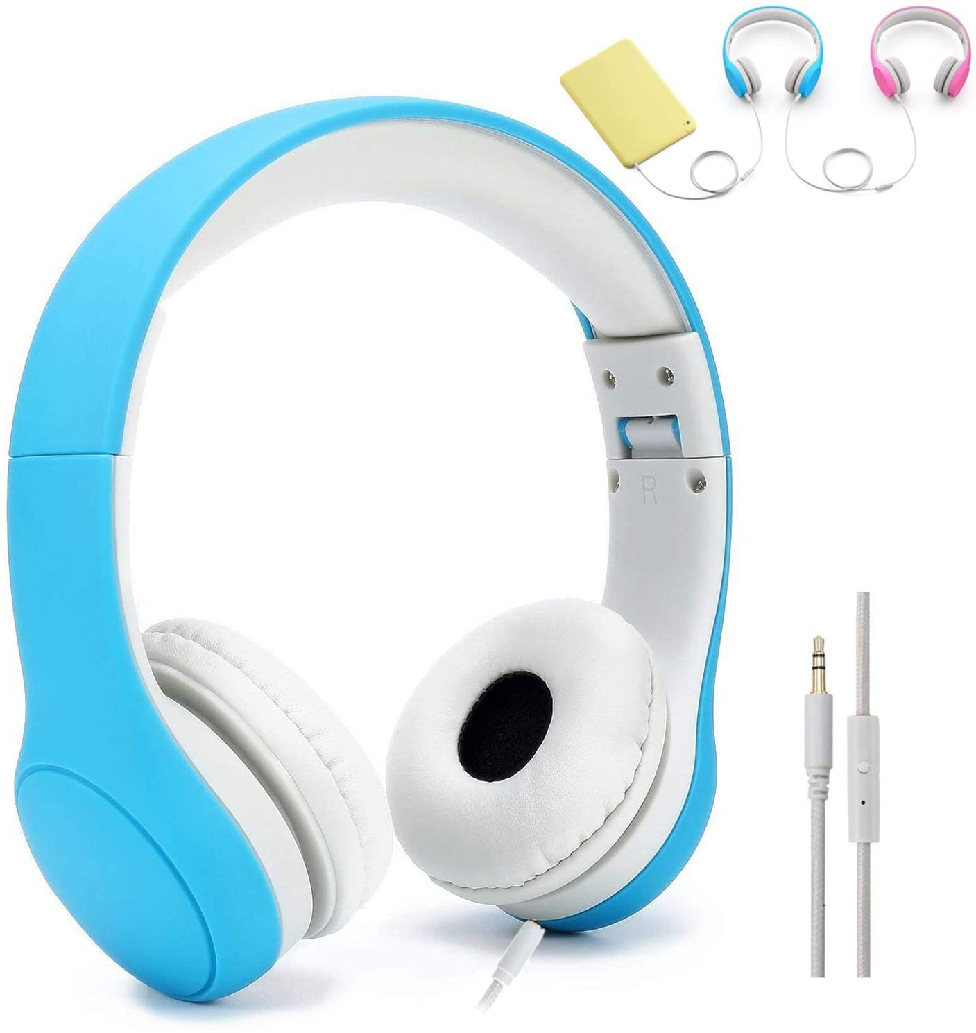 Child safety foldable earphone with microphone stereo noise canceling earphone