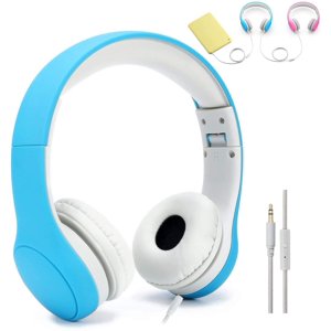 Child safety foldable earphone with microphone stereo noise canceling earphone