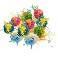 thumbnail image 1 of 10pcs Bird Chew Rattan Toy Hanging Swing Bird Chew Toy Toys Parrot Balls Cage Accessory Colorful Hanging DIY Toys, 1 of 8