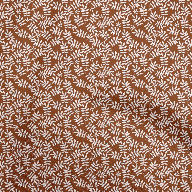 oneOone Cotton Poplin Maroon Fabric Leaf Fabric For Sewing Printed Craft Fabric By The Yard 56 Inch Wide