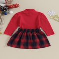 thumbnail image 4 of Girls Autumn 2 Piece Outfits Red Long Sleeve Ribbed Tops A-line Plaid Skirt Sets 1-2 Years, 4 of 7