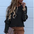 thumbnail image 2 of 2025 Femmes Uni Col Rond Femmes Grande Taille T-Shirts Graphiques Col Manches Longues Chemise T-Shirts de Sarrau pour Femmes Blouse Tunique Ample, 2 of 8