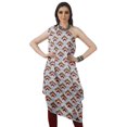 thumbnail image 2 of Moomaya Robe Kurti à une Épaule Imprimée pour Femme, Sans Manches, à Col Bénitier, Style Bohème, Tenue de Soirée de Designer, 2 of 7