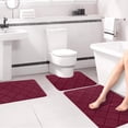 thumbnail image 4 of Rbaofujie Retro Rug Memory Foam Bath Mat 3 Set Bathroom Rugs for 3 Pcs Toilet Mats Universal Soft Comfortable Water Absorption Non-Slip Thick Machine Washable Easier To Dry Dark Office Chair Mat, 4 of 7
