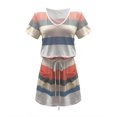 thumbnail image 5 of CHUANK Robes d'Été pour Femmes Décontractées Robes d'Été Sans Manches Rayées à Lacets avec Cordon de Serrage Robe à Col en V avec Cordon de Serrage Robe de Soleil, 5 of 5