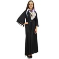 thumbnail image 3 of Bimba Robe Maxi Ample Noire Décontractée pour Femme à Manches Évasées avec Pompons et Foulard - 20, 3 of 6
